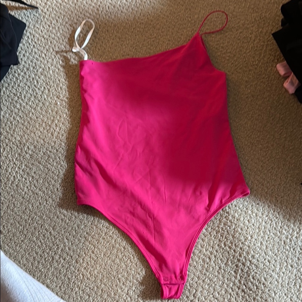 Vibrant Pink one shoulder Bodysuit